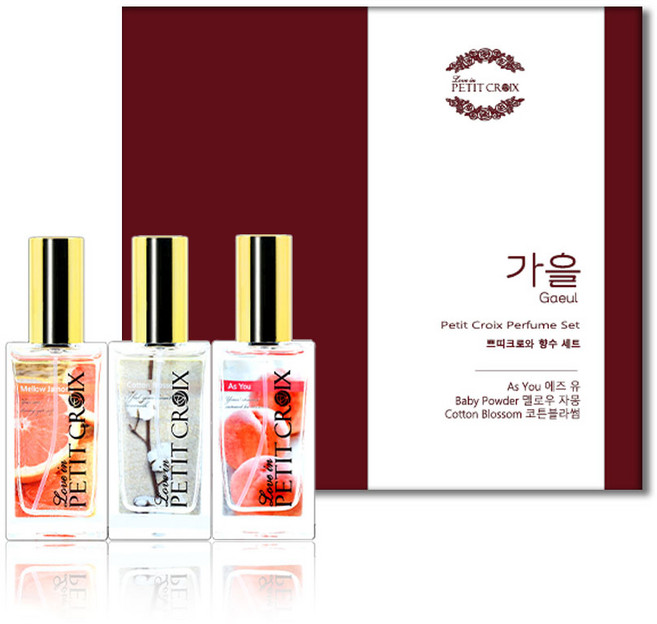 쁘띠크로와 향수 기프트 세트 가을, 1개, 상세페이지 참조, 에즈 유 30ml + 멜로우 자몽 30ml + 코튼블라썸 30ml