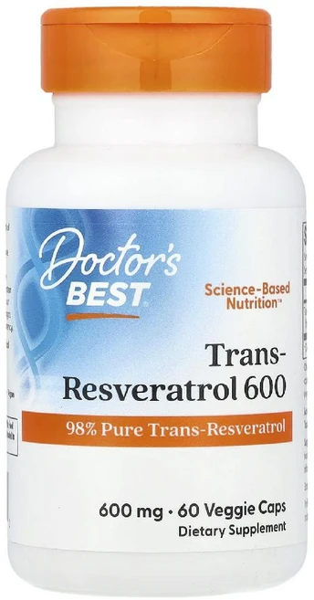 닥터베스트 고효능 트랜스 레스베라트롤 Trans Resveratrol 600mg 60정, 닥터베스트 레스베라트롤 600 mg 60 식물성 캡슐, 1 - 쿠팡