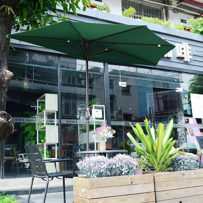 하프 2700 파라솔 세트 카페 정원 야외 테라스 어닝, 그린