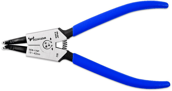츠노다 166mm TTC 일제 외경용 곡선형 정밀 스냅링 플라이어 SEB-175P, 1개