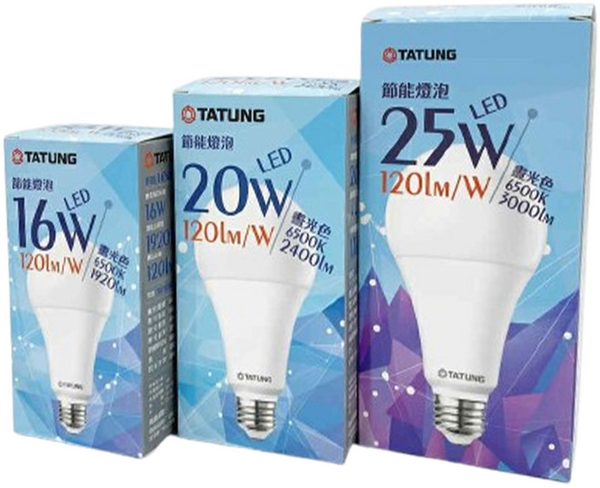 大同 TATUNG LED 節能燈泡, 1個, 16W白光