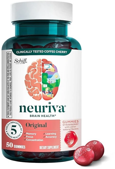 뉴리바 Neuriva 브레인 헬스 오리지널 딸기맛 구미 50정 영양제, 50개 - 쿠팡
