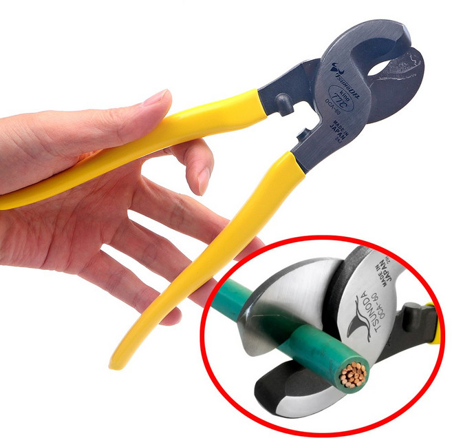 일본산 츠노다 TTC 케이블 커터 10인치 OCA-60 와이어 캇타 대형 250mm IV 60 CV 8 VVF 전선 절단 니퍼, 1개