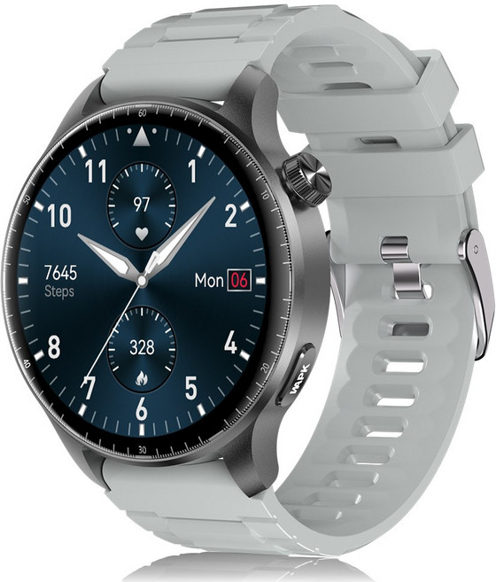 와피크 AI운동인식 블루투스 통화가능 스마트워치 ST50 1.52인치 AMOLED 대화면 한글판, GPS + 블루투스, 3.8cm, 실버