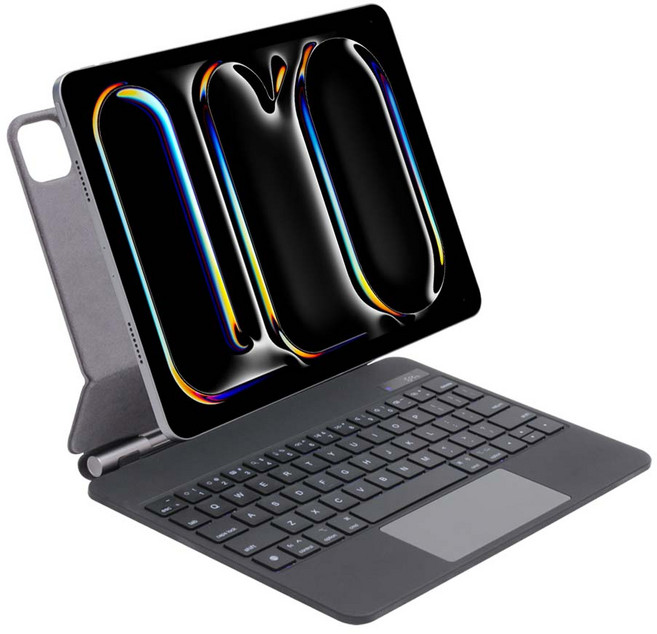 아이패드 프로 M4 11인치 13인치 7세대 호환 전용 매직 키보드 블루투스 케이스 한글 각인 iPad Pro 케이스나라, 블랙