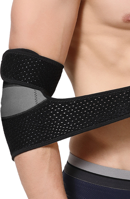 유큐어 쫀쫀 엘보 팔꿈치 보호대 엘보우 압박 아대 테니스 배드민턴, 1개