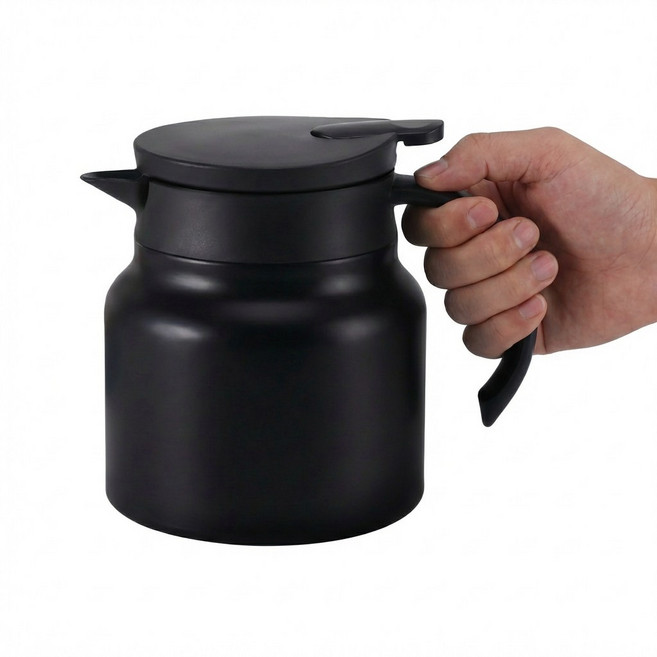 대용량 316 스텐 보온 주전자 보온 티포트, 블랙, 1세트, 1L