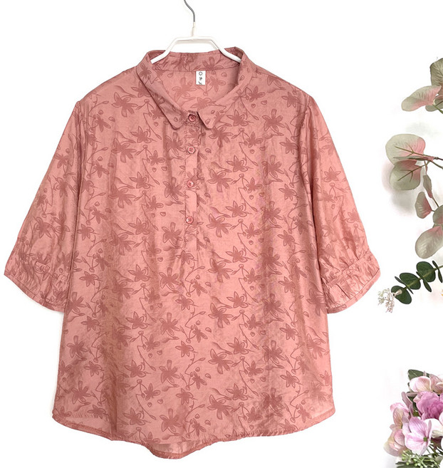 국민할매 할머니옷 하늘하늘 나리꽃 호박벌룬 7부 블라우스[SH-2503] 요양원옷