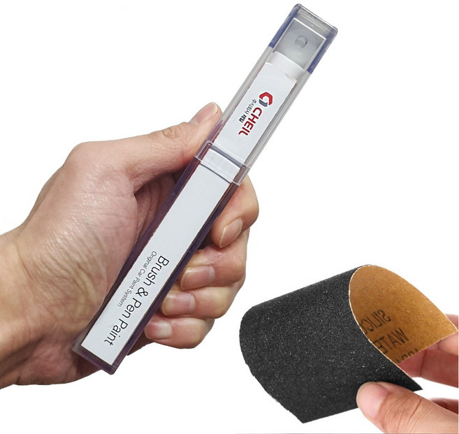 현대자동차 제일 순정형 붓펜 카 페인트 차량용 흠집 스크래치 문콕 도색 터치업 (미니사포증정), TB7-팬텀블랙 (361) + 사포, 1개