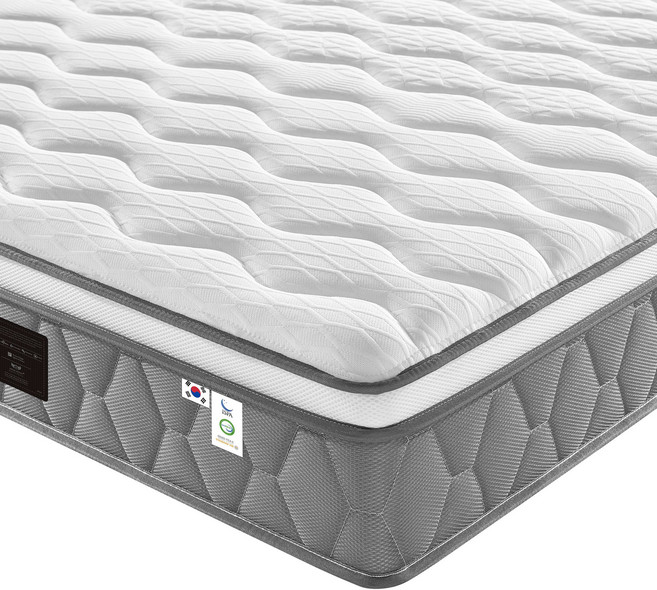 ANGEL QUEEN 프리미엄 무음 포켓 독립스프링 롤팩 매트리스 침대 바닥 간편설치, 25cm, 중간 단단함