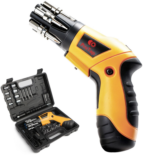 ProTap 가정용 전동 드릴 무선 전동 드라이버 세트 5V, 노란색, 1개