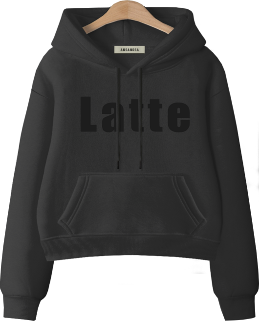 몰토벨리노 [ANSANGSA] 라떼 여성 semi크롭 루즈핏 후드 스웨트셔츠
