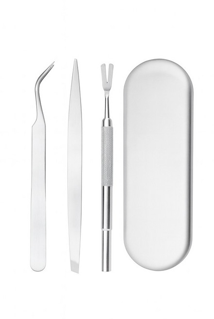 오늘도구름상회 강아지 고양이 진드기 제거 집게 핀셋 3개입, 1세트, 1ml, 스테인리스