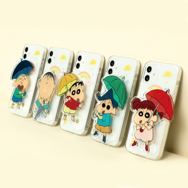 시안샵 TRY 짱구는못말려 우산 빅아크릴톡 투명젤리케이스 / 아이폰13 12 11 MINI PRO MAX XR XSMAX XS 7 8 SE2 + 단선방지