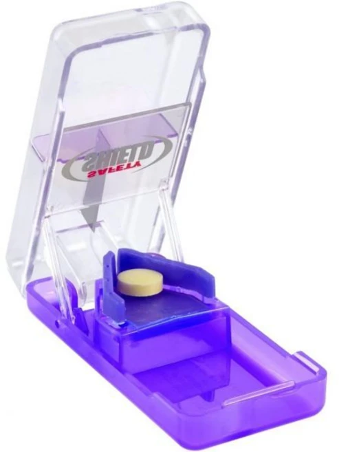 EZY DOSE이지 도즈 펫 필 커터 안전 방패 포함 매일 사용 안전하게 자르는 알약 비타민 및 정제 정확하고 쉬운 자르기 여행 크기 색상은 다양할 수 있음 BPA 프리, Colors May Vary, Standard, 1개 - 쿠팡