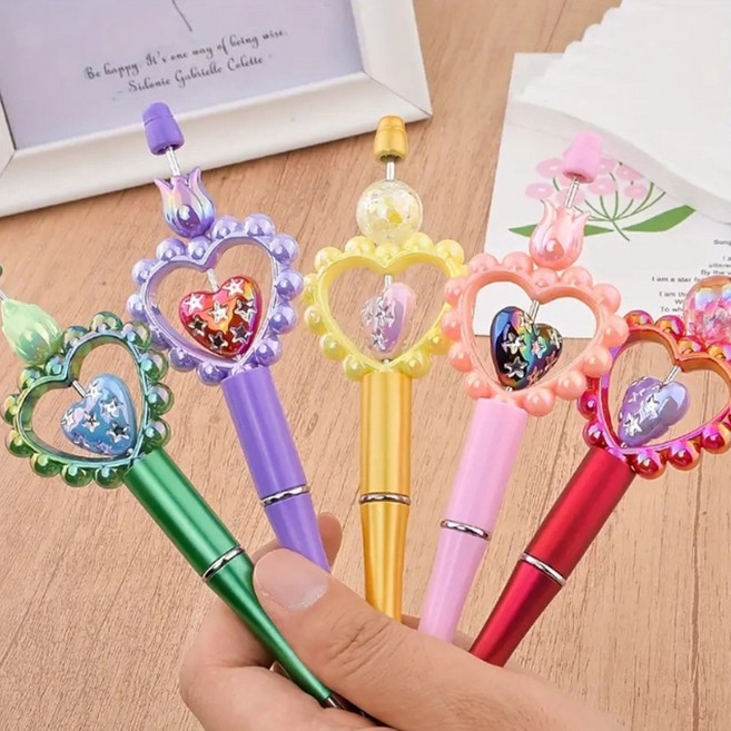 폼폼 하트 비즈 거꾸 빗꾸 볼꾸 볼펜 거울 빗 꾸미기 재료 만들기 키링 부자재 DIY