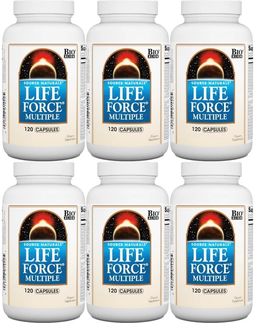 Source Naturals 소스내추럴스 라이프 포스 멀티플 캡슐, 120정, 6개 - 쿠팡