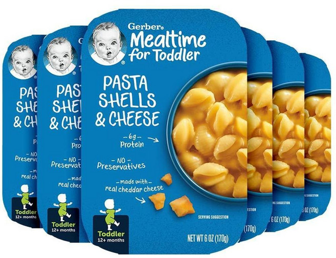유아용 파스타 쉘 앤 치즈, 6개, 170g