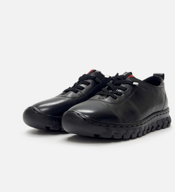 소가죽 캐주얼 심플 통굽 밴딩끈 쿠셔닝 여성운동화 워킹화 3cm