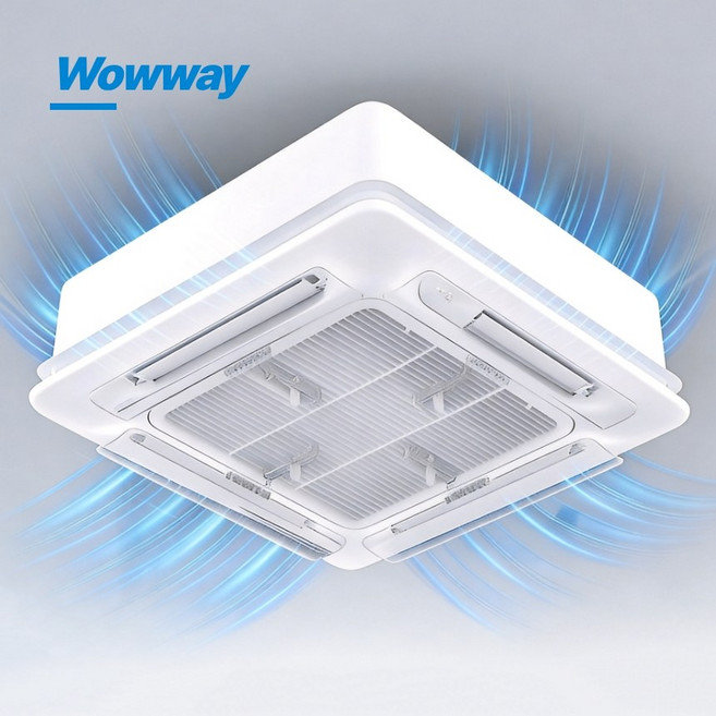 WOWWAY 천장형 에어컨 바람막이 초간편 설치 투명 걸이형 에어컨 시스템 가림막 삼성 LG 전기종 호환, 4개, 투명형