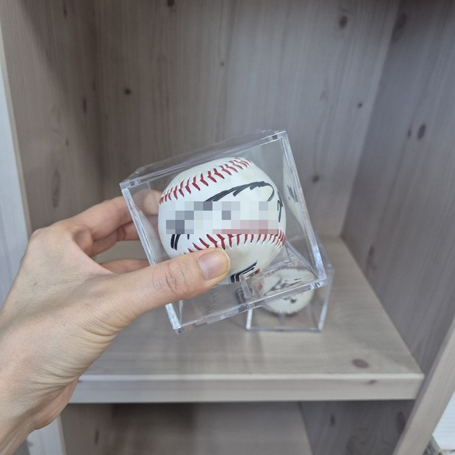 투명 아크릴 야구 싸인볼 보관 케이스 팬클럽, 1개