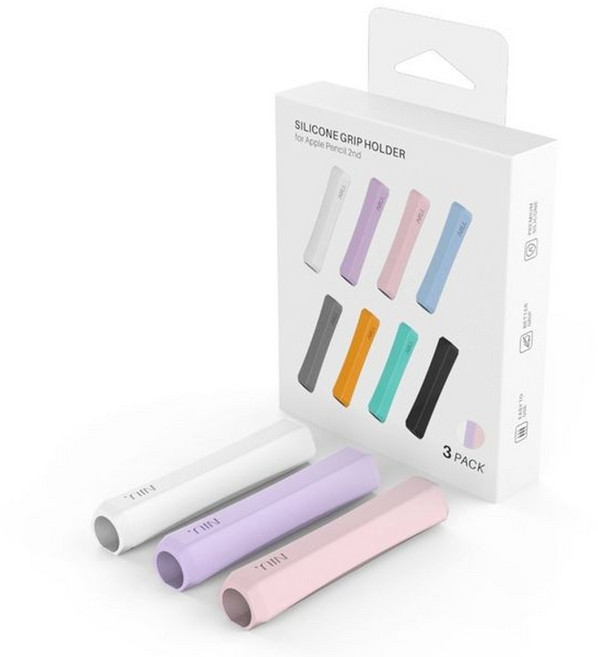 와콤 펜 그립 다채로운 실리콘 펜 그립 미끄럼 방지 보호 커버 pencil 2 1 호환, 5, 1개