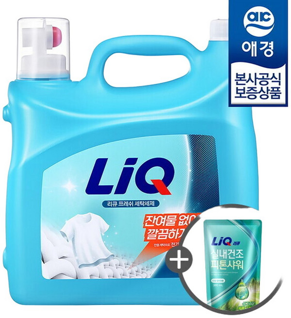 애경 리큐 프레쉬 세탁세제 6L x1개 (+ 세제 200ml 증정), 1개