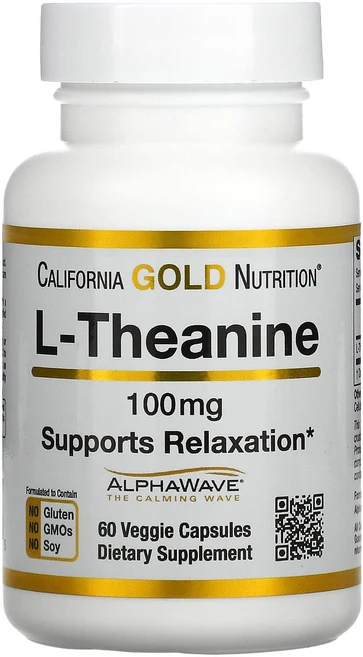 캘리포니아골드뉴트리션 L-테아닌 알파웨이브 포함 200mg 베지캡슐 60정, 1개 - 쿠팡