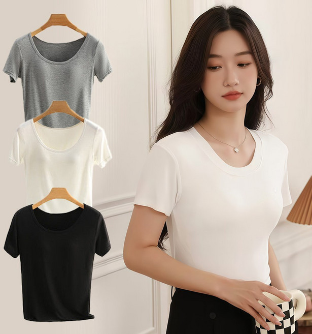 화영 캡내장 브라렛 여성 브라탑 반팔 티셔츠