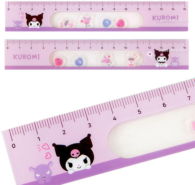 산리오 15cm 자 쿠로미 시나모롤 포차코 쉐이커 캐릭터자 신학기 준비물, 쿠로미쉐이커자15cm-8984