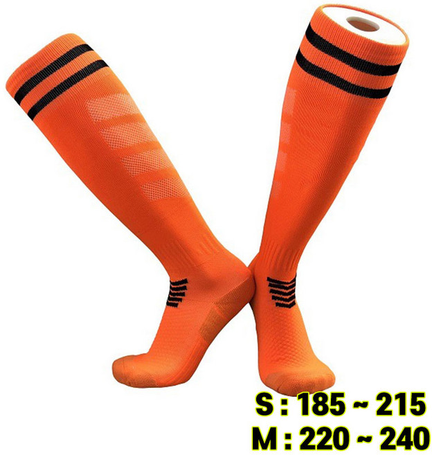 [ 학생 축구양말 ] 장목 축구스타킹, 형광주황