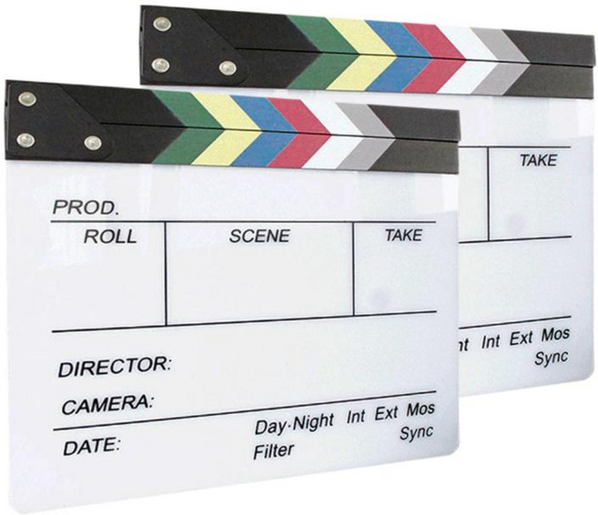 아크릴 영화 슬레이트 클래퍼 보드 무비 영화 촬영 액션 인테리어 소품, 단품