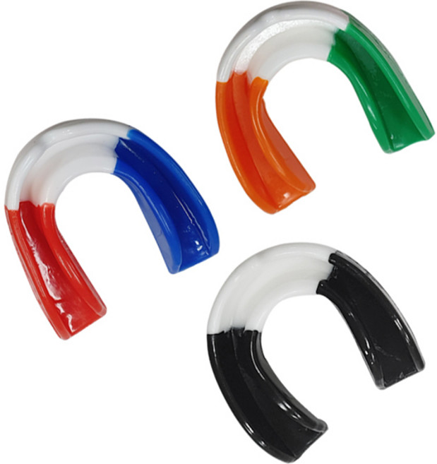 컨텐더 - 선수용 마우스피스-트리플 컬러 CMP-702 고급 구강 실리콘/복싱/권투/격투/구강보호/마우스피스, 흰색+오렌지+녹색, 1개