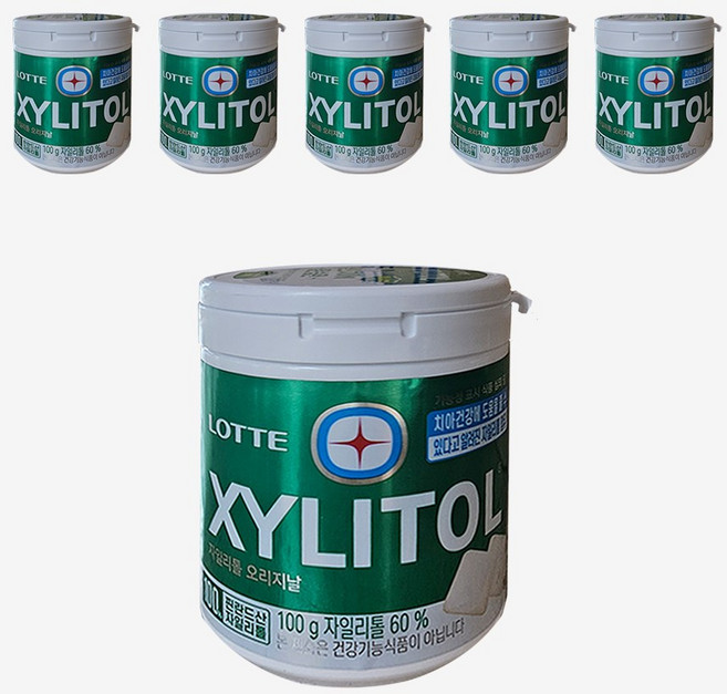 롯데제과 자일리톨 오리지날 츄잉껌, 87g, 6개