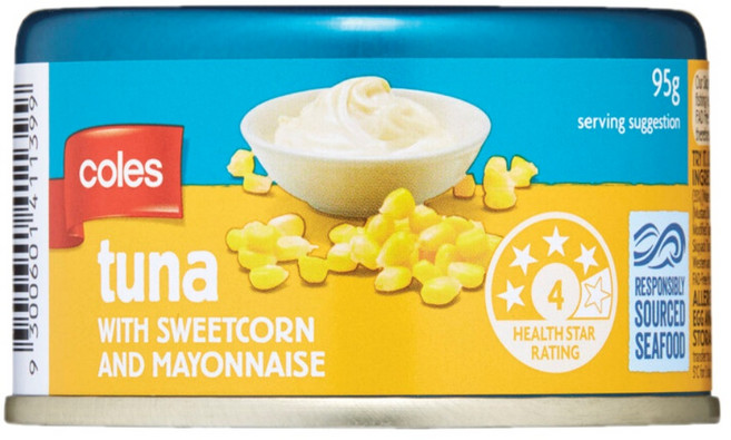 호주 콜스 스위트콘 마요네즈 참치 95g Coles Sweetcorn & Mayonnaise Tuna, 1개