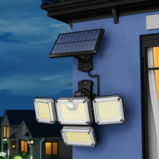 태양광 센서등 태양열 조명 야외 LED 정원등 벽등 계단 전구 마당 전등 333구 분리형, 흰빛