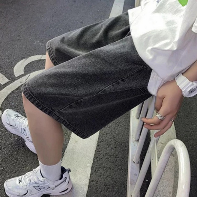 LLHH CITYBOY 街頭穿搭 素面牛仔短褲 水洗感