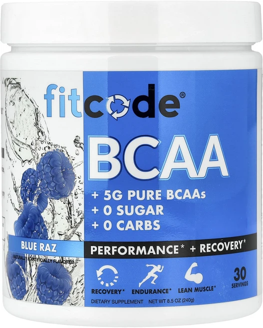 fitcode BCAA 분지 사슬 아미노산 블루 라즈 맛, 3개, 240g - 쿠팡