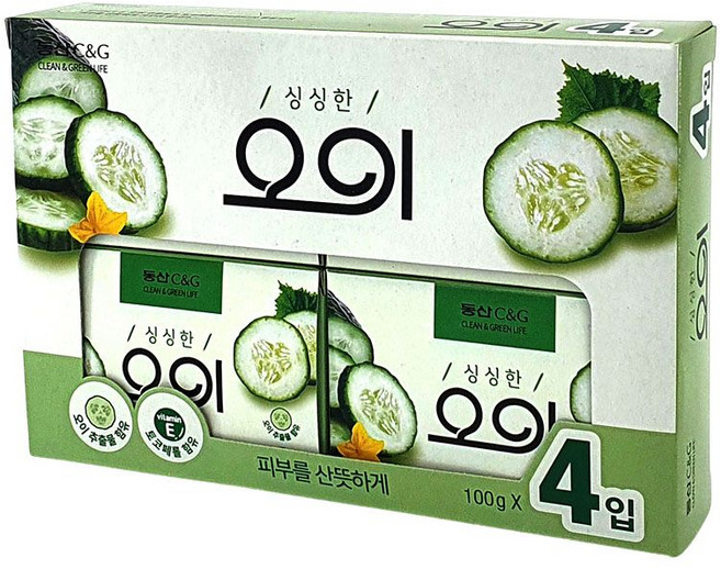 동산씨앤지 오이 비누, 100g, 15개