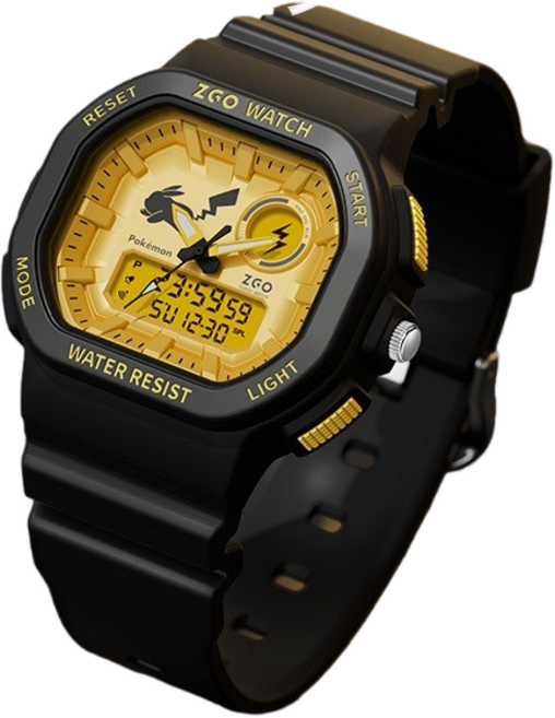 ZGO正港 寶可夢手錶 學生兒童電子錶 時尚潮流休閒考試運動雙顯示 生日禮物 8103