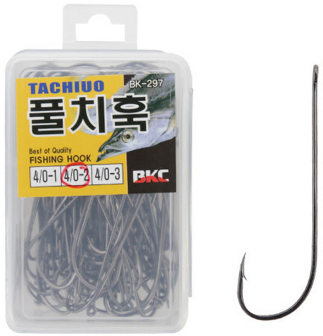 백경 풀치훅 100 BK-297 풀치낚시바늘 갈치 루어바늘, 4/0-1호