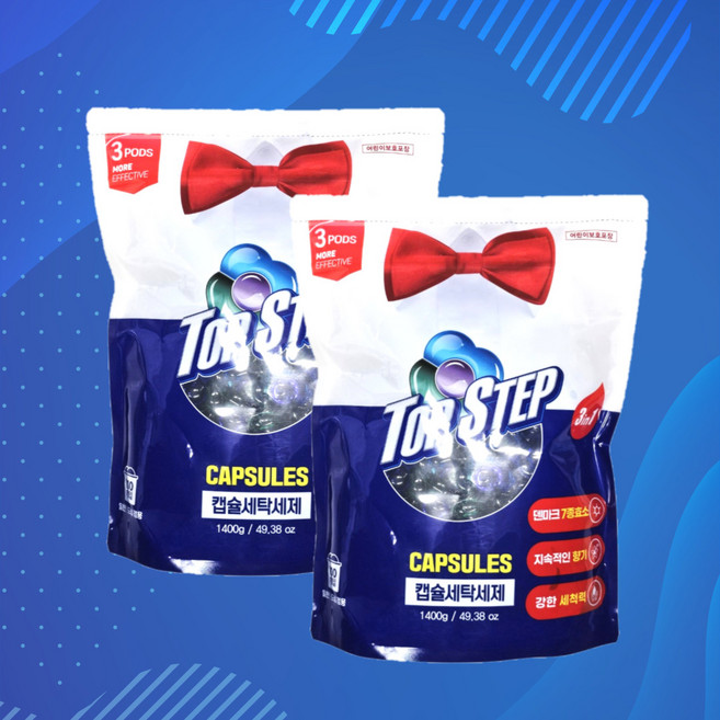 탑스텝 3in1 대용량 캡슐 세탁세제 100개입 2개