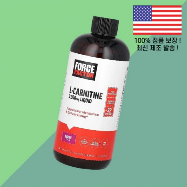 포스 팩터 카르니틴 L카르니틴 엘카르니틴 카르티닌 아미노산 액상 리퀴드 베리 3000mg 16온스 473ml Force Factor L Carnitine Liquid Berry, 포스 팩터 카르니틴 L카르니틴 엘카르니틴 카르티닌 아미, 1개