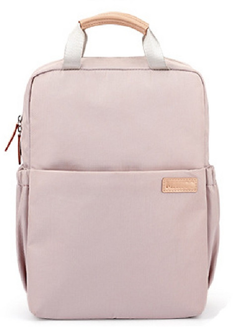 NANOO 北歐簡約輕便後背包 15.6吋筆電包 防震防水大容量 雙肩書包, A89-晴天粉, 1個