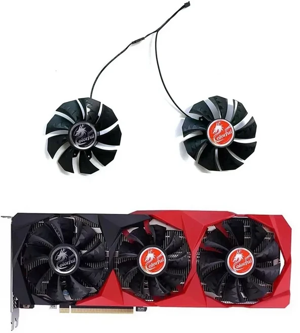 그래픽 카드용 GPU 선풍기 컬러풀 rtx3060 GeForce RTX 3090 3080 Ti RTX3070 RTX 3060 Ti 85mm 75mm 4PIN, 03 2 FAN