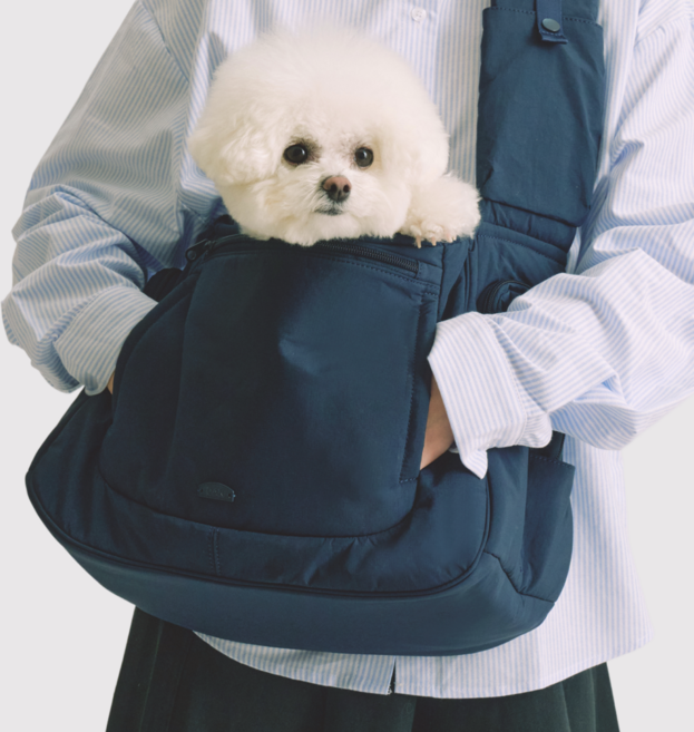 핏펫 댄 허그백 강아지 슬링백 이동가방 3종, 1개, 네이비