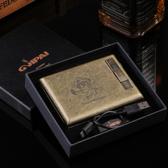 권총담배케이스 특이한 라이터 레트로 금속 방풍 라이터 전쟁 승리 소장 케이스 2, 1개, 06