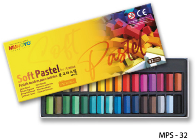 문교 사각파스텔, 32색, 1개