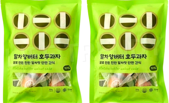 말차 앙버터 호두과자, 2개, 320g