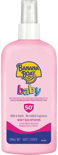 바나나보트 유아 아기 순한 선스프레이 SPF 50+ 200ml, 1개